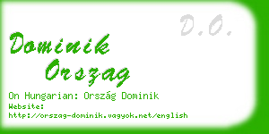 dominik orszag business card