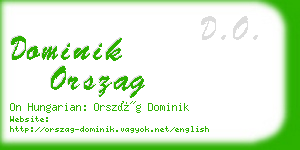 dominik orszag business card